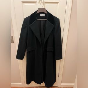 long black wool coat, 100% wool